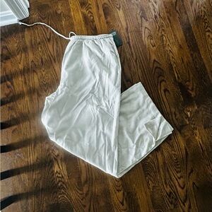 Light Beige Elastic Waist Casual Pants